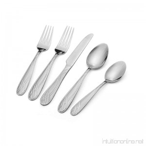 International Silver 5211376 Hoopla Frost 51-Piece Stainless Steel Flatware Set with Serving Utensils and Extra Teaspoons Service for 8 - B0737BGXD5
